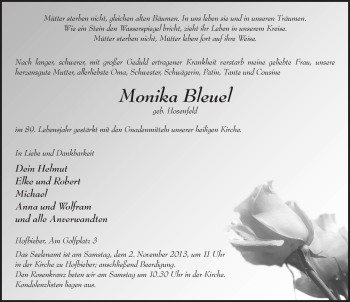 Traueranzeige von Monika Bleuel 