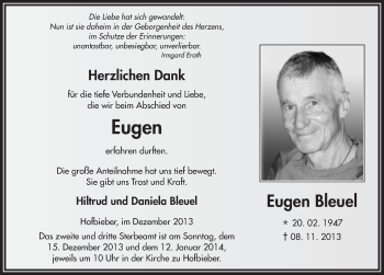 Traueranzeige von Eugen Bleuel 