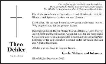 Traueranzeige von Theo Dehler 