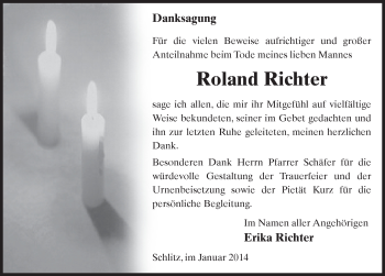 Traueranzeige von Roland Richter 