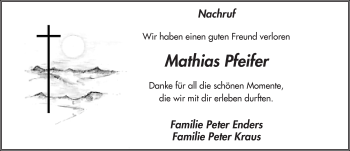 Traueranzeige von Mathias Pfeifer 