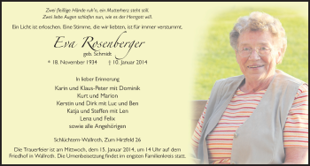 Traueranzeige von Eva Rosenberger 