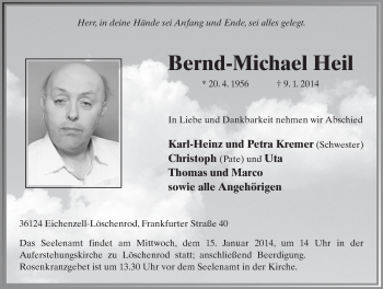Traueranzeige von Bernd-Michael Heil 