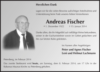 Traueranzeige von Andreas Fischer 