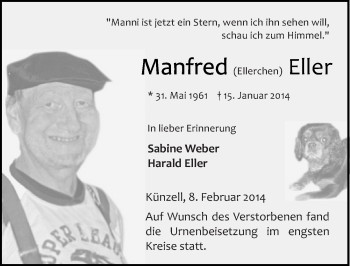Traueranzeige von Manfred Eller 