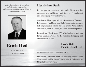 Traueranzeige von Erich Heil 