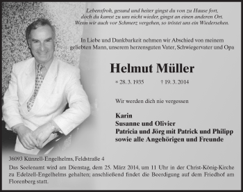 Traueranzeige von Helmut Müller 