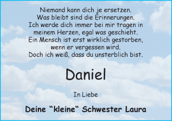 Traueranzeige von Daniel Möller 