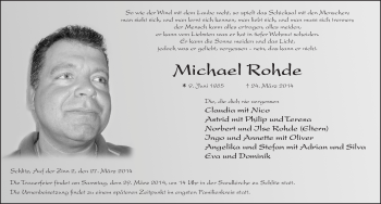 Traueranzeige von Michael Rohde 