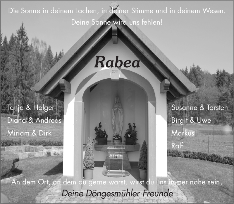  Traueranzeige für Rabea Heil vom 01.04.2014 aus 