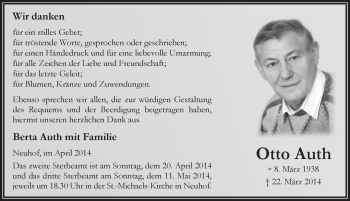 Traueranzeige von Otto Auth 