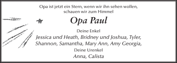 Traueranzeige von Paul  