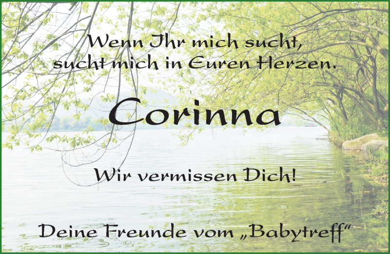  Traueranzeige für Corinna Dietrich vom 25.04.2014 aus 