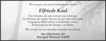 Traueranzeige von Elfriede Kaul 