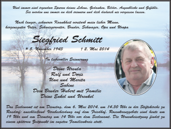 Traueranzeige von Siegfried Schmitt 