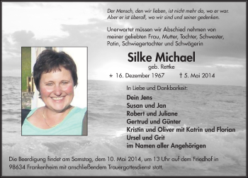 Traueranzeige von Silke Michael 