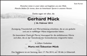 Traueranzeige von Gerhard Mück 