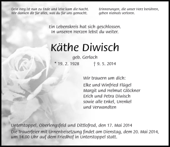 Traueranzeige von Käthe Diwisch 