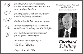 Traueranzeige von Eberhard Schilling 
