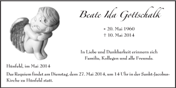 Traueranzeige von Beate Ida Gottschalk 