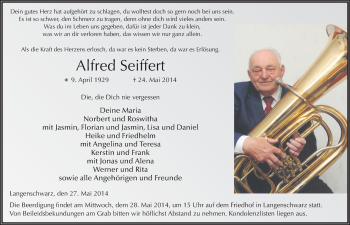 Traueranzeige von Alfred Seiffert 