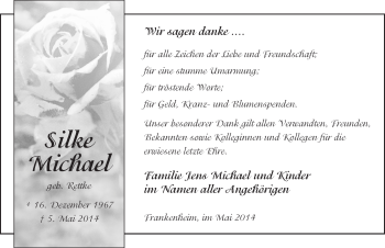 Traueranzeige von Silke Michael 