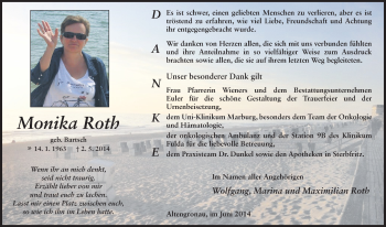 Traueranzeige von Monika Roth 