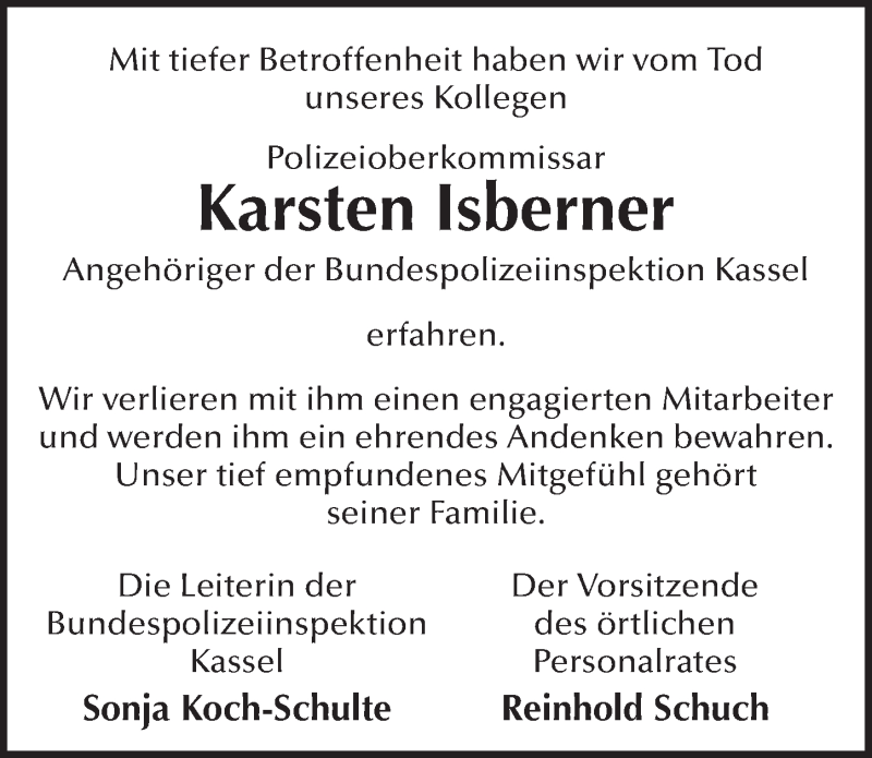  Traueranzeige für Karsten Isberner vom 18.06.2014 aus 