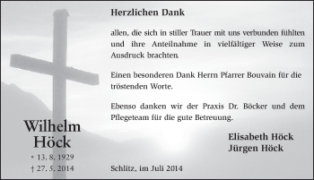 Traueranzeige von Wilhelm Höck 