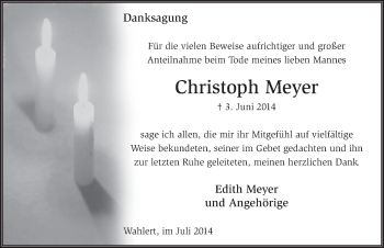 Traueranzeige von Christoph Meyer 
