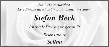 Traueranzeige von Stefan Beck 
