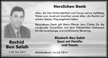 Traueranzeige von Rachid Ben Salah 