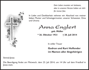 Traueranzeige von Anna Englert 