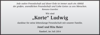 Traueranzeige von Ludwig Abel 