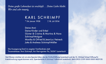 Traueranzeige von Karl Schrimpf 