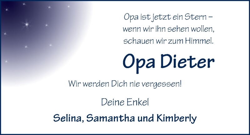  Traueranzeige für Dieter Simon vom 08.08.2014 aus 