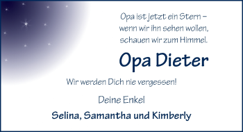 Traueranzeige von Dieter Simon 