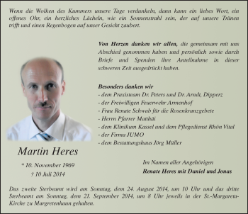 Traueranzeige von Martin Heres 