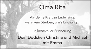 Traueranzeige von Rita Bräuning 