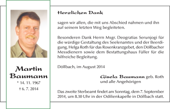 Traueranzeige von Martin Baumann 