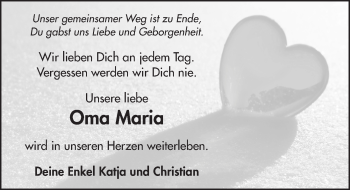 Traueranzeige von Maria Pausch 