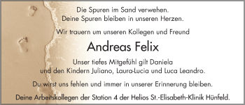 Traueranzeige von Andreas Felix 