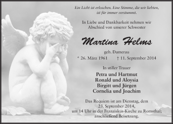 Traueranzeige von Martina Helms 