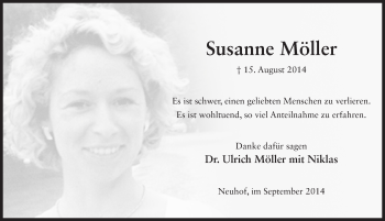 Traueranzeige von Susanne Möller 