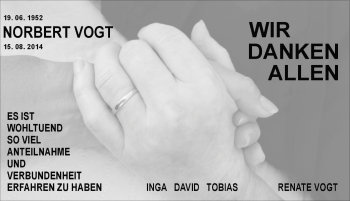 Traueranzeige von Norbert Vogt 