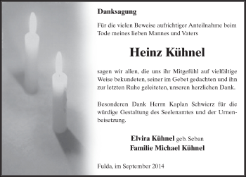 Traueranzeige von Heinz Kühnel 