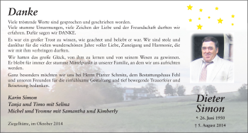 Traueranzeige von Dieter Simon 
