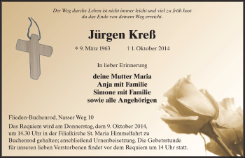Traueranzeige von Jürgen Kreß 