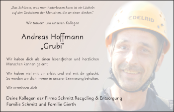 Traueranzeige von Andreas Hoffmann 