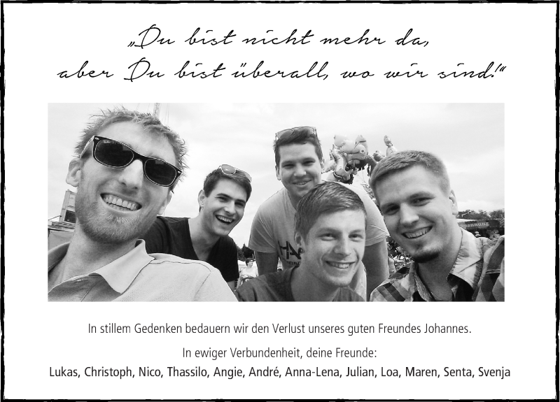  Traueranzeige für Johannes Kekule vom 04.11.2014 aus 